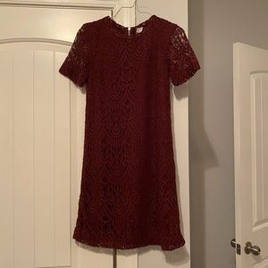 Burgundy Lace Dress for Fall Weddings, H&M Size 6